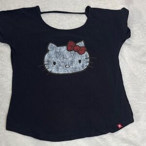 Hello Kitty Black Tee with Red Bow